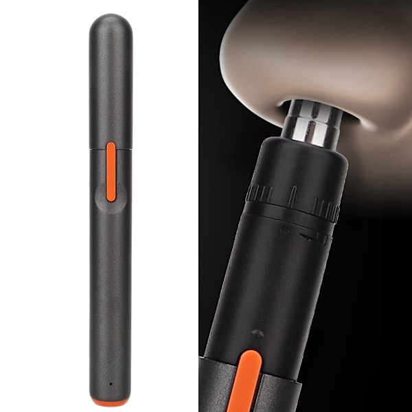 Pen-formet USB-opladelig øjenbryn- og næsehårstrimmer, barbermaskine, skæreværktøj (frostet sort)