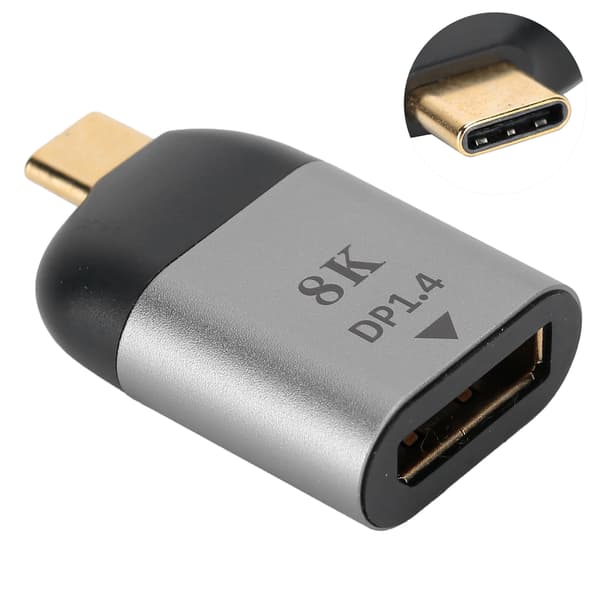 Aluminiumlegeringsskal Typ‑C hane till DP-adapteromvandlare för Windows/Android/OS X