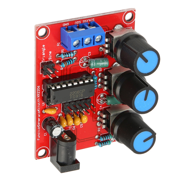 2 stk signalgeneratorsett sinustrekant firkantet utgang 1Hz‑1MHz 9‑12V DC-inngangsfunksjon Signalgenerator med etui