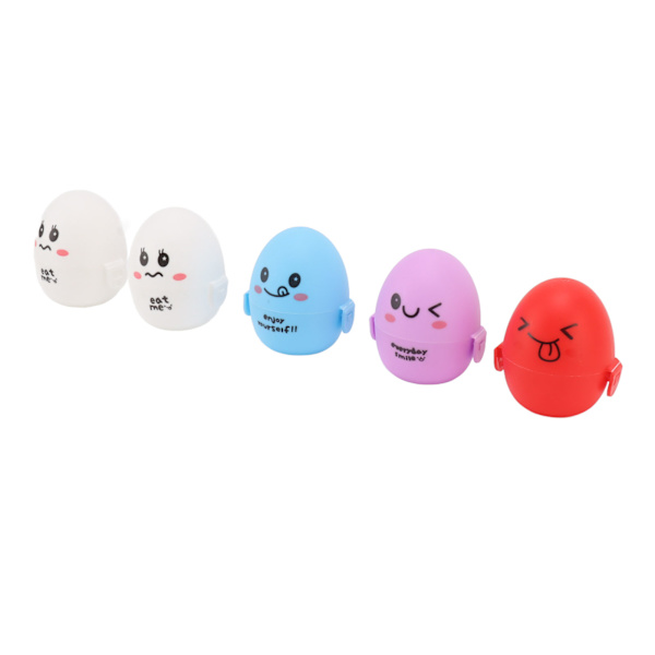 5 stk. søte tegneserie eggboks utendørs bærbar plast egg oppbevaringsboks beholder arrangør holder