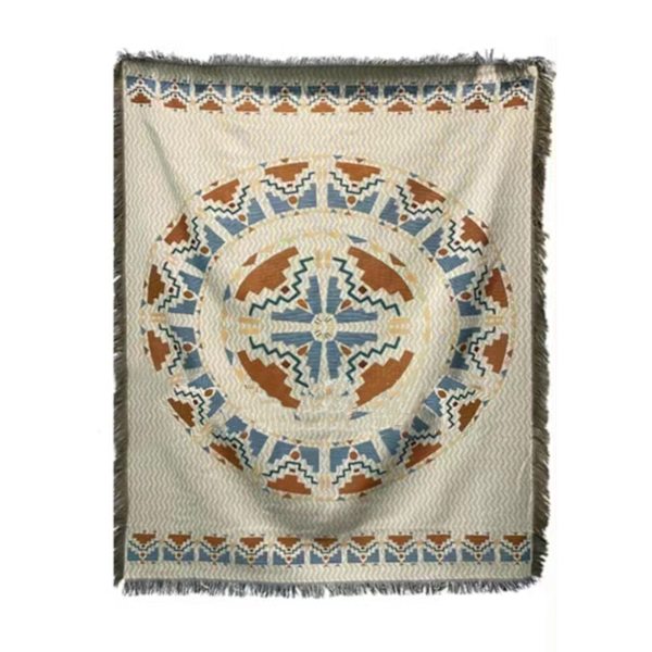 Vintage Soffa Handduk Bordsduk Dubbel Lager 2 Färger 4 Sidor Tofsar Rektangel Tofsar Bordsduk för Picknick 35.4 X 59.1in