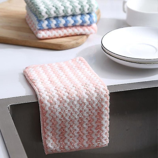 Mikrofiber Køkken Rengøringsklud Sæt - 10\" x 10\" - Ideel til Vask og Tørring af Opvask