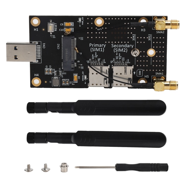 Adapter NGFF (M.2) til USB3.0 med SIM-kortspor antennekontakt for 3G/4G/5G-modul