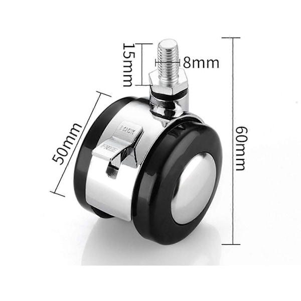 5cm 8 stk. Kraftige hjul Kontormøbler Hjul Mute Lenestol Stol Hjul Erstatning Svingbare Formet Mute Hjul Stoler Spinnhjul Nylon Tilbehør