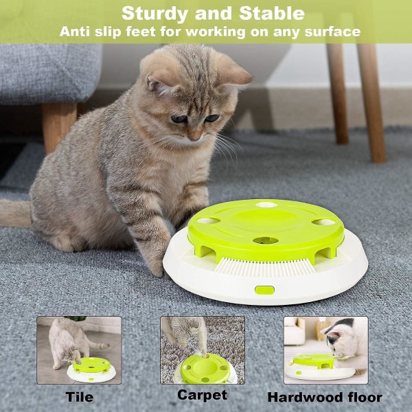 Elektrisk interaktiv katteleke med fjær - Automatisk smartleke for katter
