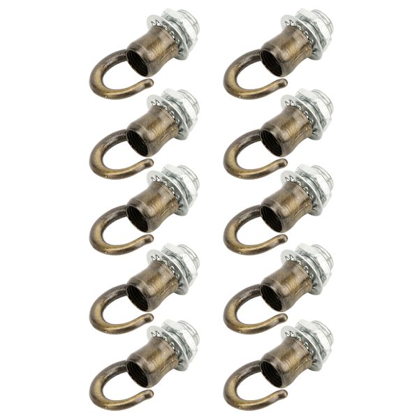 10 stk sinklegering i sinklegering til lysekrone, hengende ringkrok, lys, DIY-dekorasjonstilbehør, grønn bronse