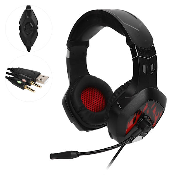 G316 Kablet Hovedtelefon Computer Headset Gaming LED Lysende Headset til Hjemmegaming