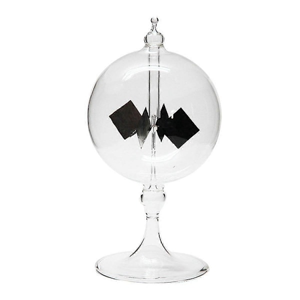 Solar Crookes Radiometer Glass Vindmølle Håndlaget Leke kompatibel med Fest Hjem Dekor Gave Transparent