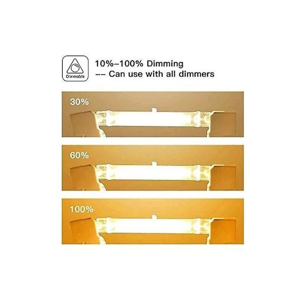 Pakke med 5 R7S Halogenpærer 118mm 200W 230V, R7S Halogenstav 118mm, Halogenpære r7s Dimbar Halogenstavlampe for Byggspotlight, Arbeidslandskap L