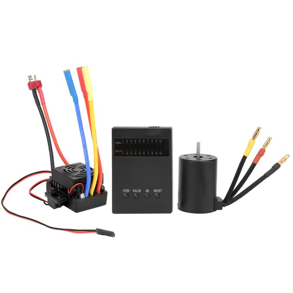 3650 3100KV Børsteløs Motor 60A Børsteløs ESC Programkort Delsæt til 1/10 RC Bil