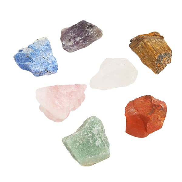 7 stk. Chakra Sten Sæt 7 Farver Farverige Rå Chakra Sten Krystal Sten Sæt til Healing Meditation
