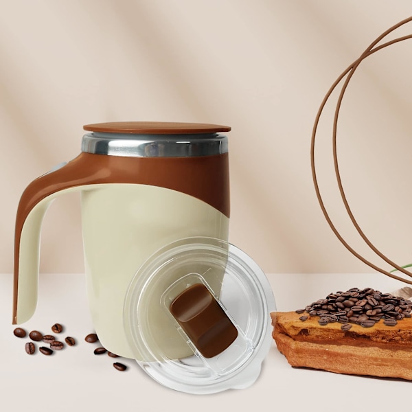 Självrörande Magnetisk Blenderkopp - Livsmedelsklassad Rostfritt Stål Kaffe Mugg för Kaffe, Mjölk, Kakao och Proteinpulver