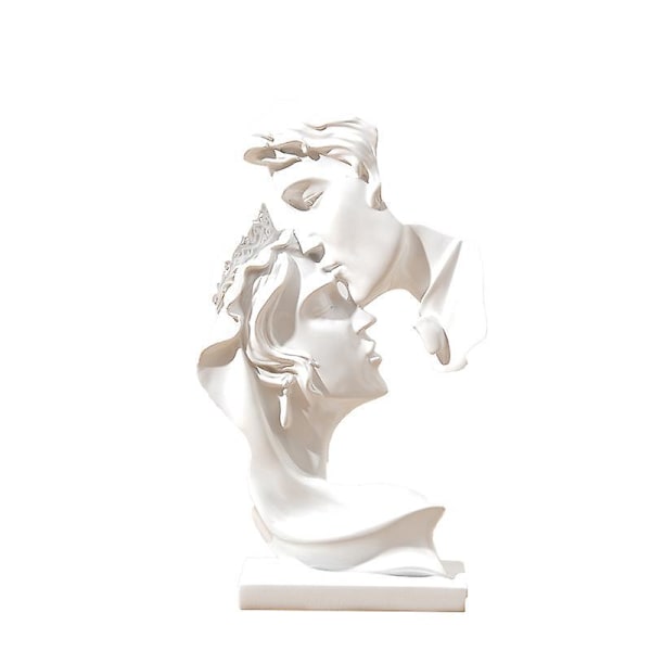 1 Styck Kreativ Parstaty - Hartsstaty i Vit Färg, Älskande Skulptur, Modern Konstfigur, Bordsdekoration för Hemmakontor Vardagsrum