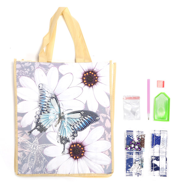 Diamantmaleri Handlepose Gjenbrukbar med Håndtak DIY Foldbar Tote Bag Håndlaget Kunst Håndverk(HBD04 )
