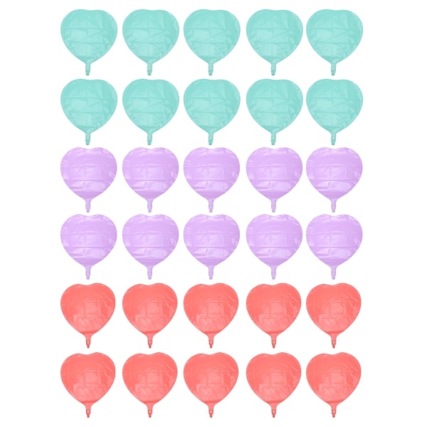 30 st hjärtballonger Återanvändbara söta ljusa färger för multi iögonfallande festballonger för baby shower
