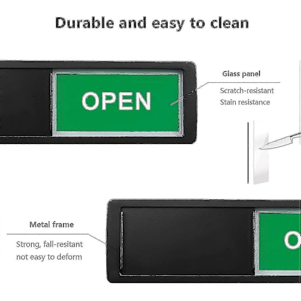 Integritetsskylt för dörr - Öppen/Stängd Skylt Silver-openclosesign