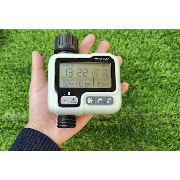 Automatisk vandingsur til haven, udendørs vandingsur, sprinklerur, grøn, 17*12.5*5.5cm