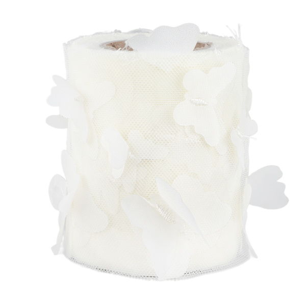 Tulle-rulla ompeluvärikäs verkko-lankarulla DIY-hiusasusteiden materiaalihihna Tulle-rullaOff White