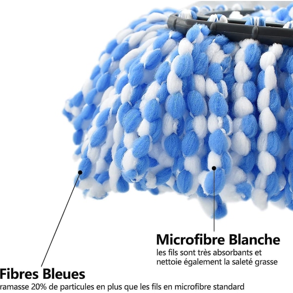 4-pakke erstatnings mopphoder i mikrofiber for Vileda Easy Wring og Clean O-Cedar/Turbo bomullsmoppe - Lett å rengjøre tregulv