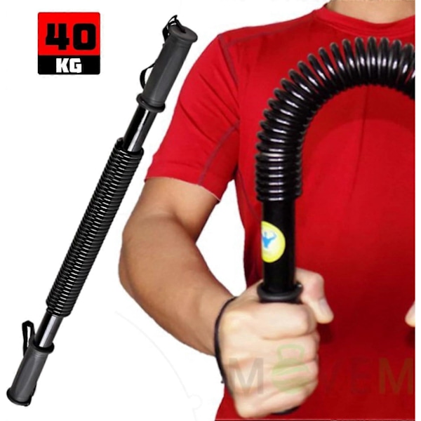 Professionel Twister - Fleksibel Stang - Kraftig Fjeder Bryst Ekspander til Skulder-, Arm- og Brystøvelser. (40 kg)