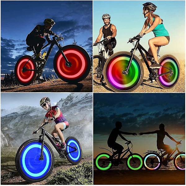 4 st Cykelhjulslampor, Vattentäta LED Neon Däcklampa Ekerljus Hjul Ekrar, Färg, 12,5*3,5*2,5cm
