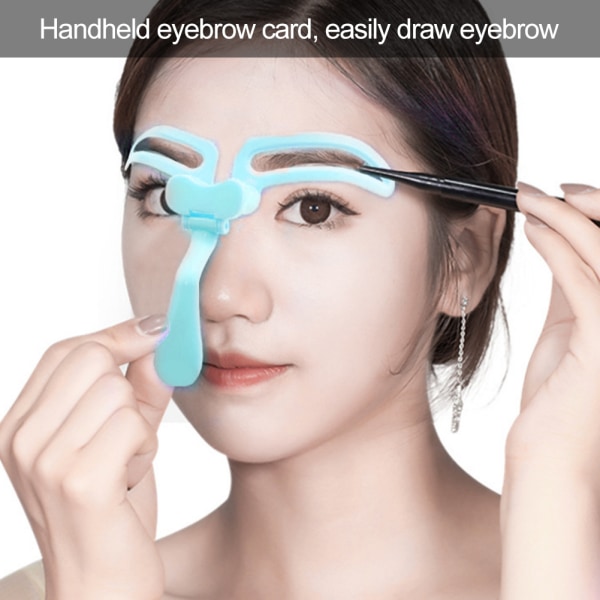 Sammenleggbart håndholdt øyenbrynskort Justerbart øyenbrynsforming Tegneverktøy Kosmetisk verktøy Grønn