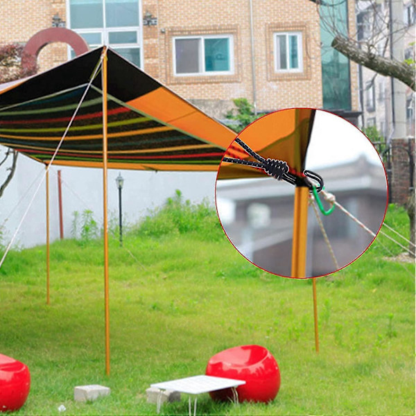 4-pak Elastikstropper med Kroge 16 cm Presenningsstrop Markise Camping Telt