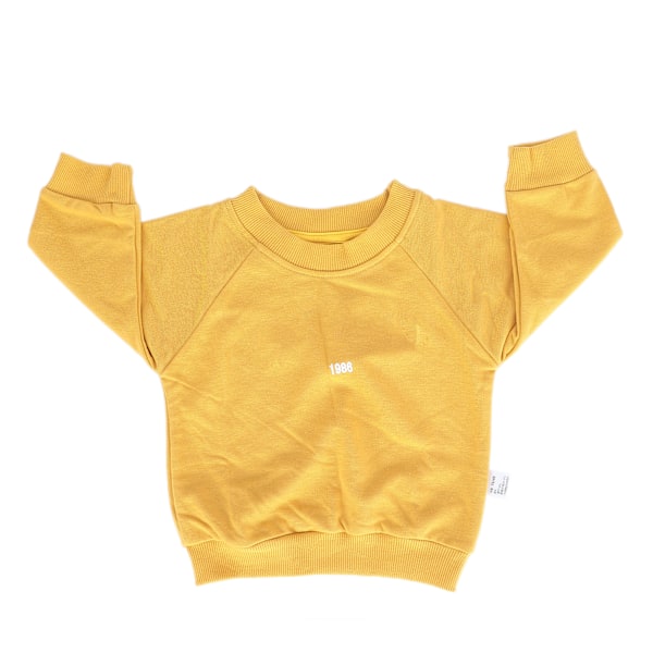 Bomuldsstrikket babytrøje Fashionable dreng pige pullover sweatshirt langærmet toppe gul