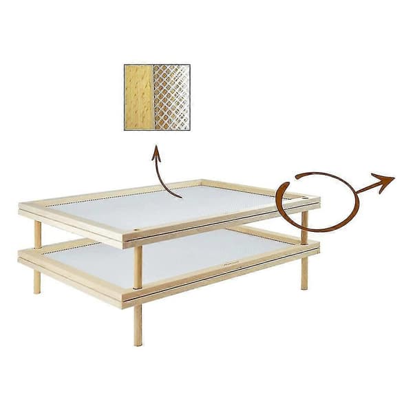 Stackable Food Dryer with Mesh Wooden Pasta Herb Drying Rack Versatile 2-Tier Food Holder