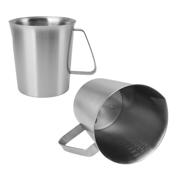 304 rustfritt stål melkeskummerkanne Kaffe Melkeskummerkanne Melkeskummerkopp med håndtak 1000ML