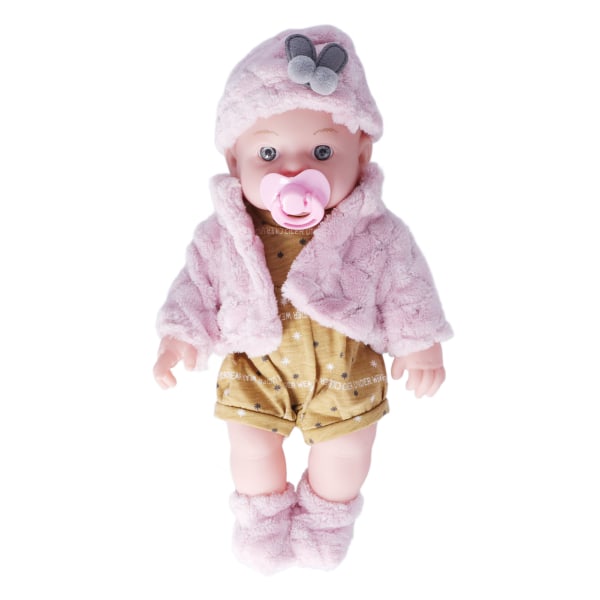 Realistisk Reborn Baby Doll Fashion 12in Vaskbar Hvit Jente Myk Kropp Leke for Barn BursdagsgaveQ12G-003C-026 Rosa