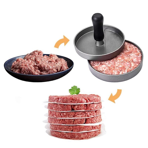 Burgerpresse i rustfritt stål - Ikke-klebende pattymaker for grilling og matlaging