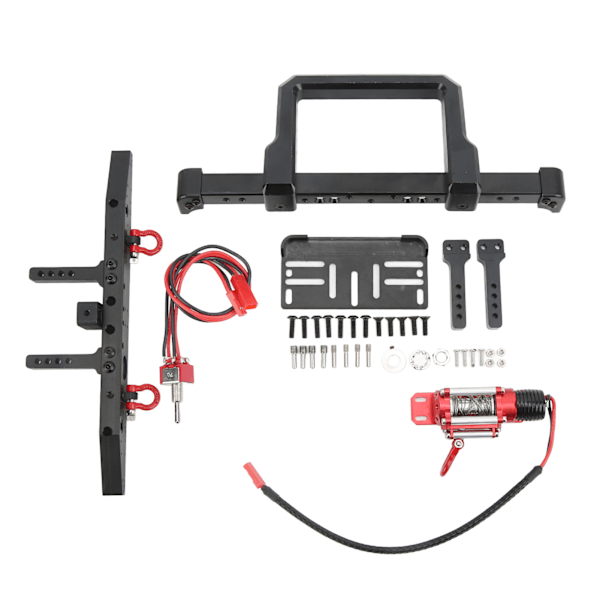 Alumiiniseos etu- ja takapuskurit vinssillä Traxxas 1/10 RC-auton päivitysosaksi