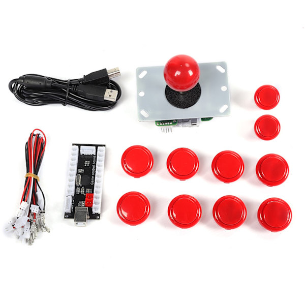 30/24 Kassett Knapp 5P Rocker Enstaka Kit Svart USB Kärnbräda Arkad Kit Röd