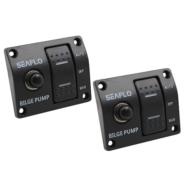 2st SEAFLO 3-vägs länspumpsbrytarpanel Automatisk/Manuell med inbyggd säkring