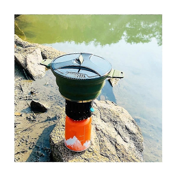 Silikon Hopfällbar Camping Vattenkokare Kastrull Bärbar Hopfällbar Värmebeständig Kokkärl Kastrull kompatibel med Utomhus