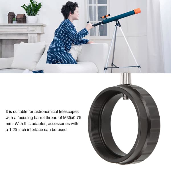 Astronomisk teleskop fokuseringsmonteringsadapter - Datyson M35x0,75 mm til 1,25 tommer interface