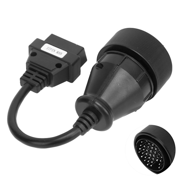 240 mm diagnostisk kontakt OBD2-kabel 37-polig huvud till 16-polig svart bärbar universell för lastbilar