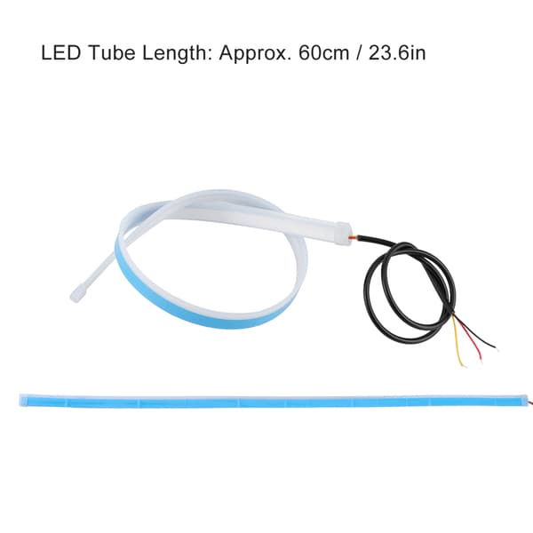 2 stk LED Dagkjørelys Sekvensiell Fleksibel Blinklysstripe 60cm / 23.6in