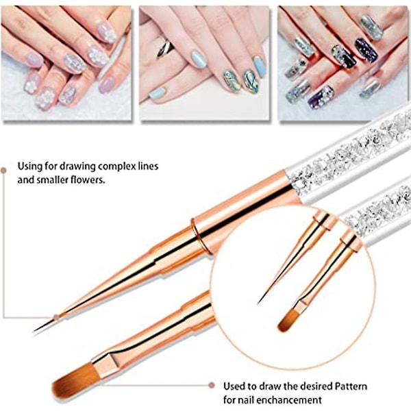 15 st Nail Art Penslar Set för DIY Ritning Måla (5 st)