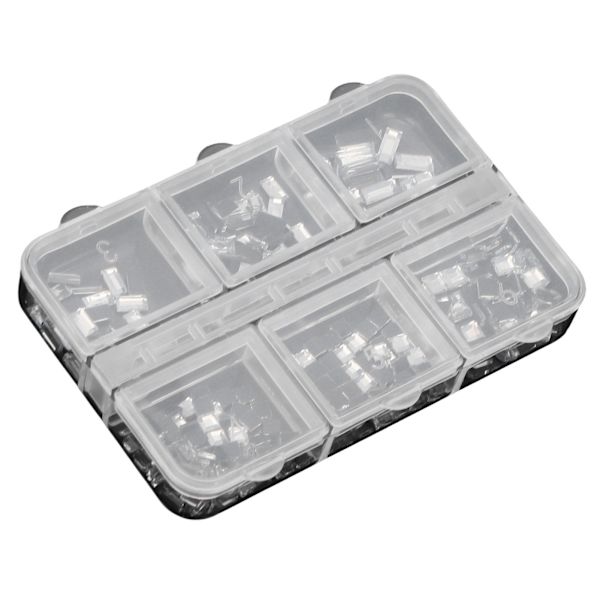 2 æske flad ryg Rhinestones 6 Grid DIY Fashionable firkantede rektangulære nail Art Rhinestones