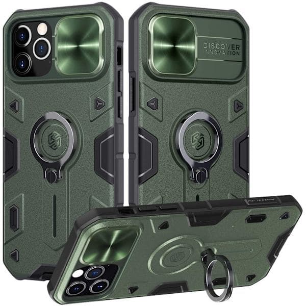 iPhone 12 Pro Max liukuva kamerasuoja kotelo vihreä