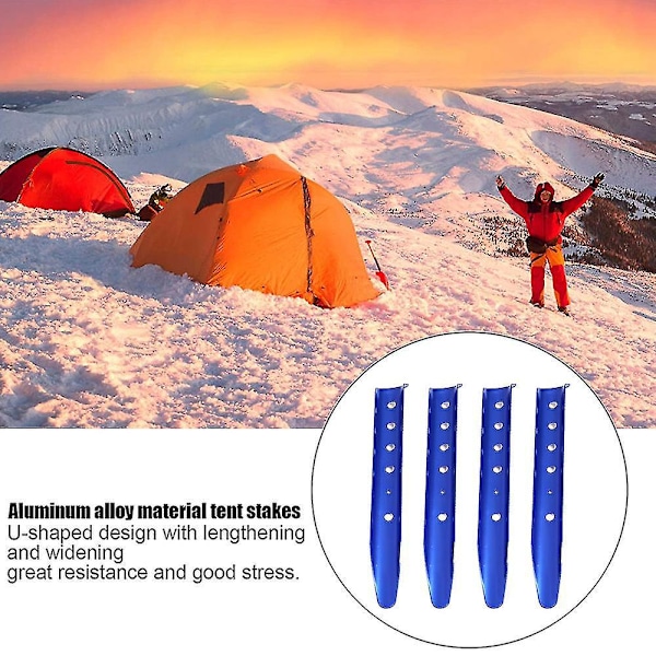 Snø- og sandteltplugger - Aluminium teltplugger lettvekts for camping, fotturer og backpacking