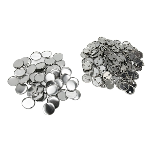 100 Set Blank Knappar Badge-delar Rund Form Rostskydd Lätt att Skriva ut Knappnåls-set för Knapptillverkningsmaskin 32mm/1.3in
