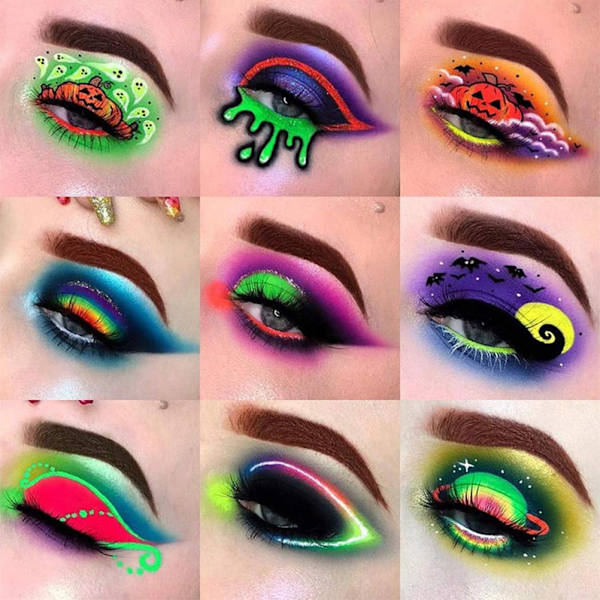 Luminous Neonpulver för Naglar Neon Effekt Glittrande Gradienter Nagelkonst Glitterpulver i Mörkret DIY Konst och Hantverk