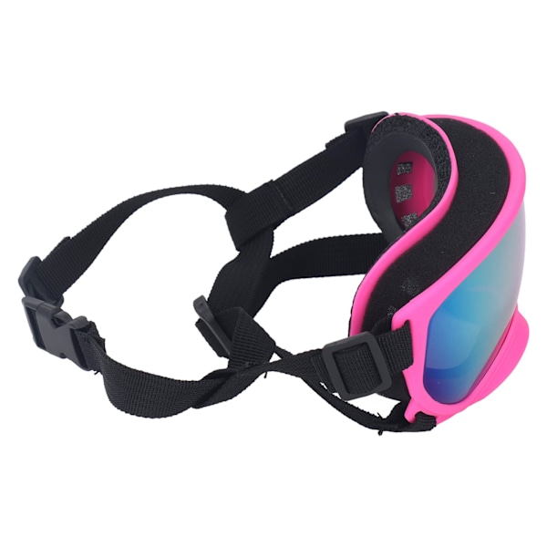 Hundesolbriller UV-beskyttelse PC Vindtæt behagelig ventileret kæledyr solbriller til hunde Doggy Pet Puppy Pink Frame Red Lens