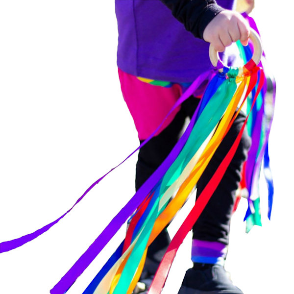 Handband Kite Träring Ljusa Färger Pedagogisk Sensorisk Leksak Band Streamer Kite för Lekrum Dans Typ 1 (Ingen Klocka)