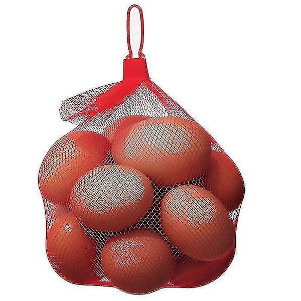 Genanvendelige Frugtposer Netpose Plastik Frugtpose Seafood Pose (100 stk, Rød) -JRCL