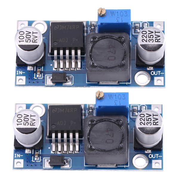 2 stk. DC-DC justerbare nedtrappingsstrømforsyningsmoduler Buck-omformere 3,2V~35V til 1,25V~35V 3A