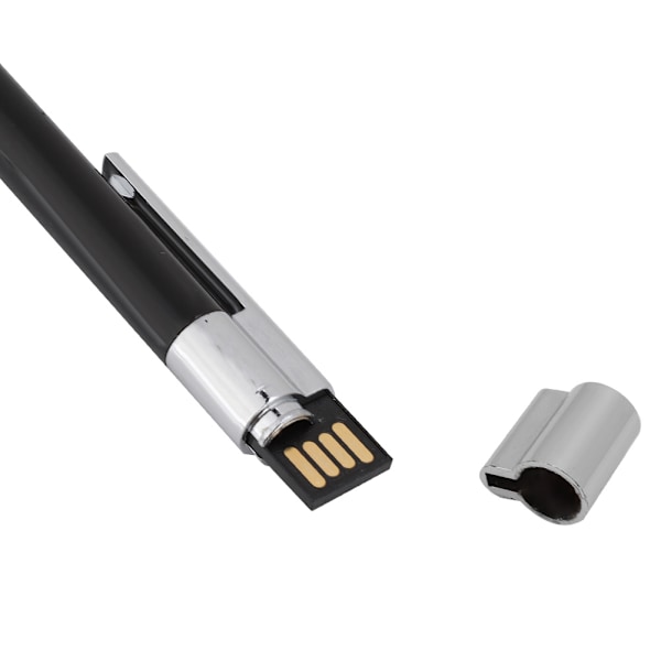 Ultra fint 2 i 1 U-disk + kuglepen USB2.0 Flash Dirve Pen (sort 32G)